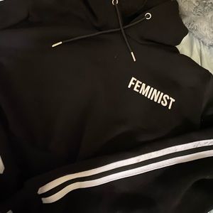 Feminist cropped hoodie